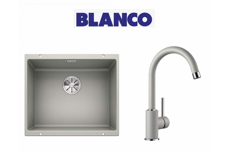 Blanco Sublıne 500-U Eviye + Mıda Alu Metallıc Armatür Set