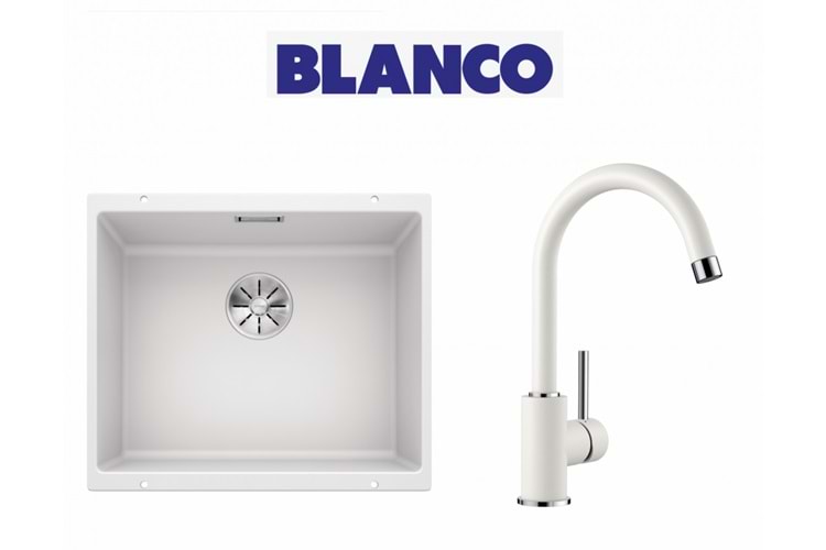 Blanco Sublıne 500-U Eviye + Mıda Beyaz Armatür Set
