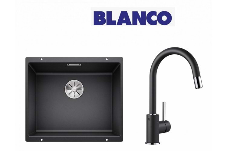 Blanco Sublıne 500-U Eviye + Mıda-S Antrasıt Armatür Set