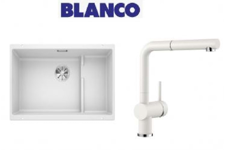 Blanco Sublıne 700-U Eviye + Lınus-S Beyaz Armatür Set